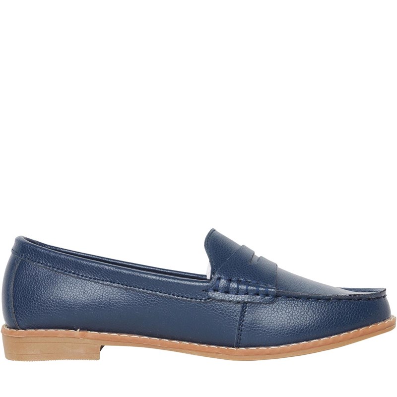 Buy Onfire Womens Leather Penny Loafers Navy