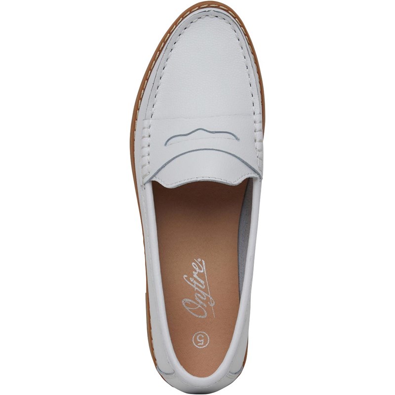 Buy Onfire Womens Leather Penny Loafers White