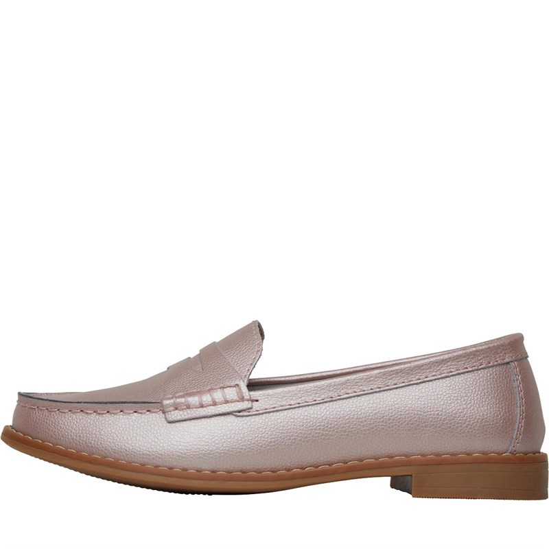 Buy Onfire Womens Leather Penny Loafers Pearlised Pink