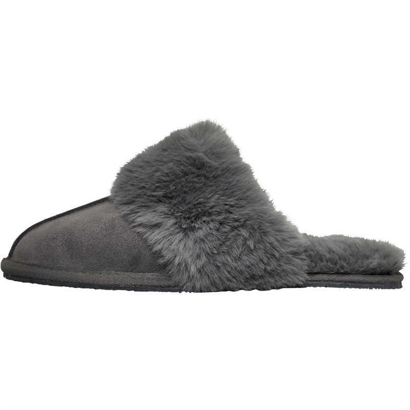 Buy Onfire Womens Suede Mule Slippers Grey