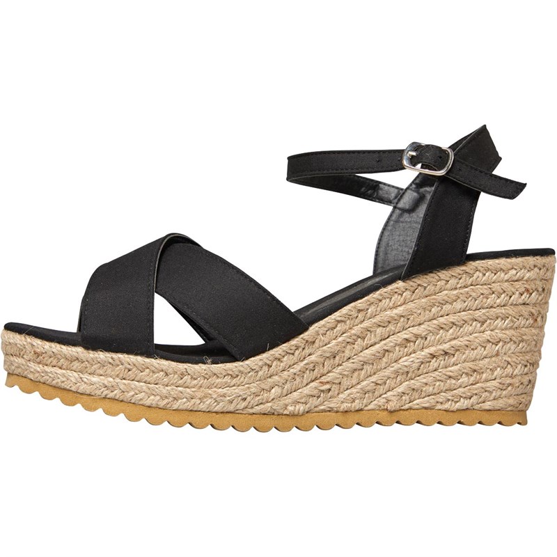 Buy Onfire Womens Espadrille Wedge Sandals Black