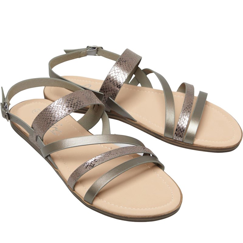Buy Onfire Womens Strappy Sandals Pewter
