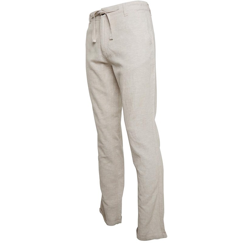 Buy Onfire Mens Linen Mix Trousers With Drawcord Stone