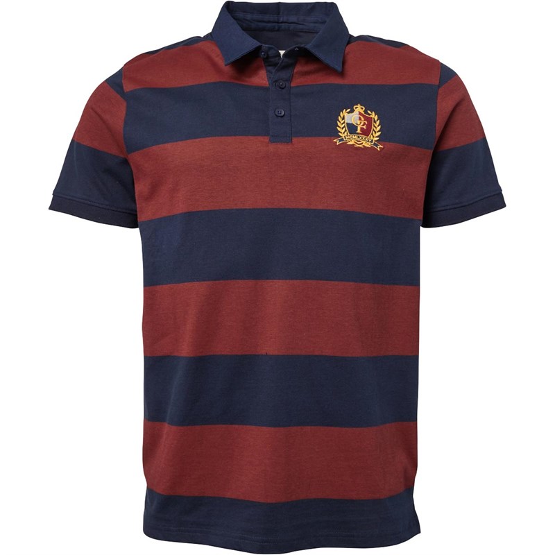 Buy Onfire Mens Striped Short Sleeve Rugby Top Navy/Burgundy