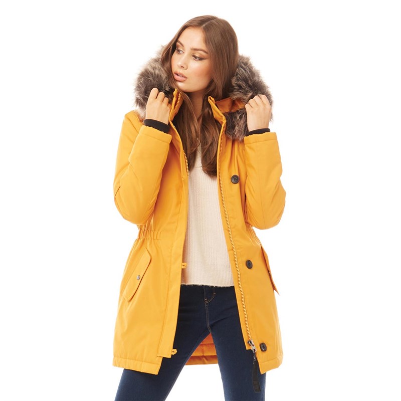 Only Damen Iris Parka Jacke Senfgelb