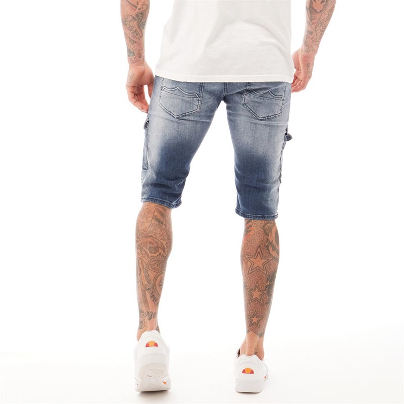 Buy 883 Police Mens Porter Denim Shorts 656 Light Wash Blue
