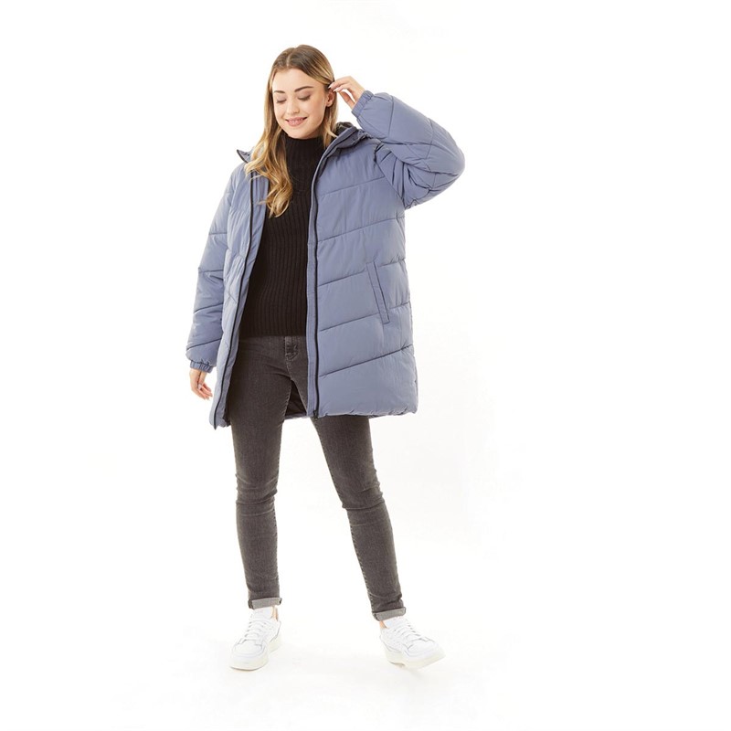 Buy ADPT Womens Hooded Puffer Jacket Folkstone Grey