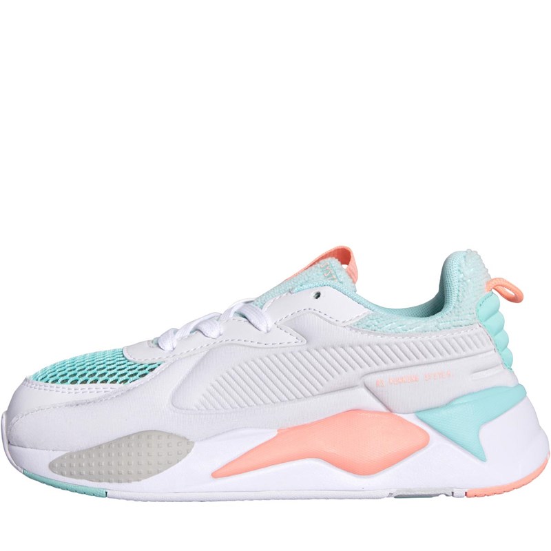 Buy Puma Junior RSX Softcase Trainers Blue/Peach