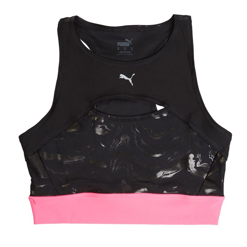 Buy Puma Womens Run Ultraform AOP Crop Running Tank Puma Black/Sunset Glow