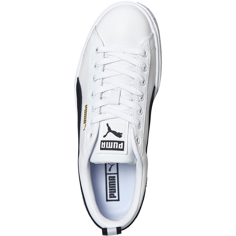 Buy Puma Womens Mayze Leather Platform Trainers Puma White/Puma Black
