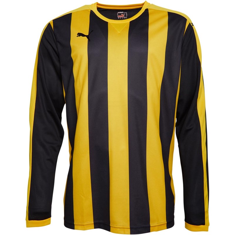 Buy Puma Mens Striped Long Sleeve Football Jersey Yellow/Black