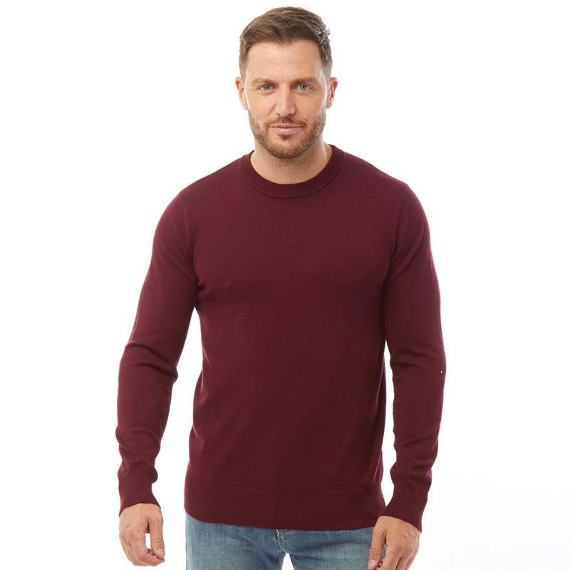 Buy Feraud Mens Connor Crew Neck Knitted Jumper Wine