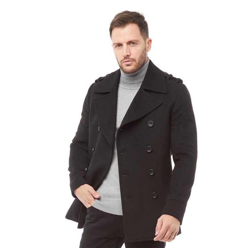 Buy Feraud Mens Short Wool Reefer Jacket Black
