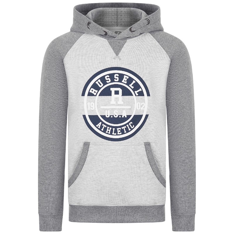 Russell Athletic Jongens Raglan Hoodie Gemeleerd Ecru