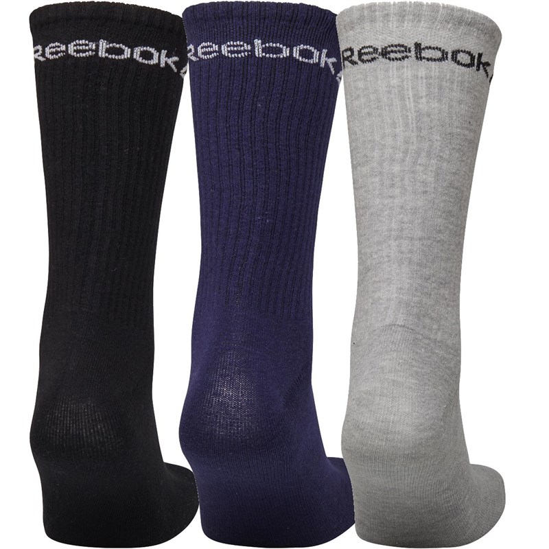 Buy Reebok Mens Three Pack Essentials Training Crew Socks Navy/Multi