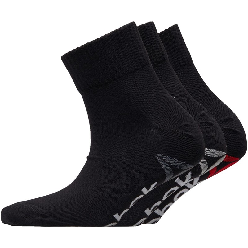 Buy Reebok Womens Three Pack Essentials Training Quarter Socks Black