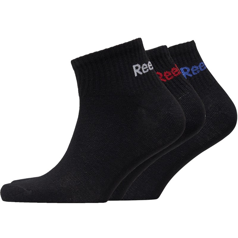 Buy Reebok Womens Three Pack Quarter Socks Black