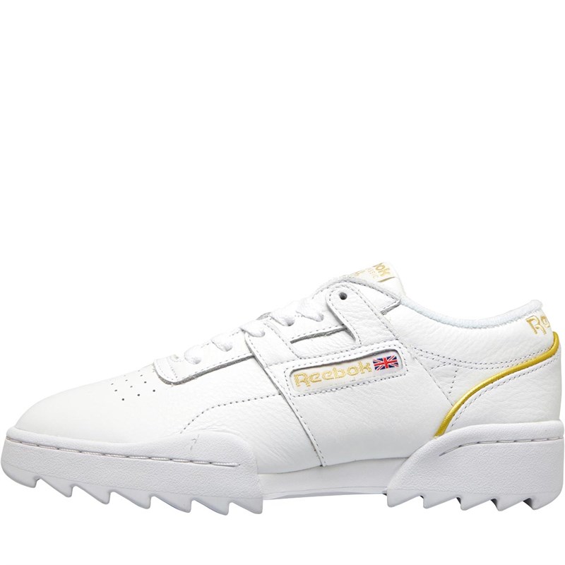 Buy Reebok Classics Workout Ripple OG Trainers White/Gold Metallic/White