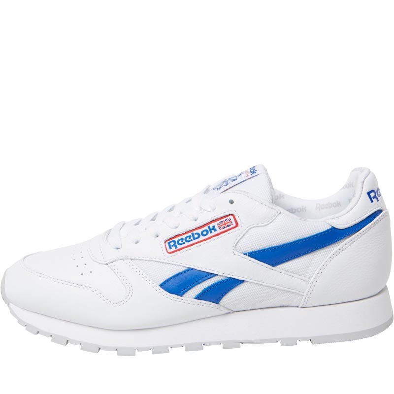 Buy Reebok Classics Mens Leather SO Trainers White/Vital Blue/Primal
