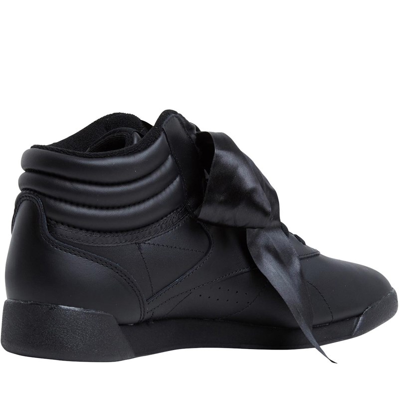 Buy Reebok Classics Womens Freestyle Hi Satin Bow Trainer Black/Skull Grey