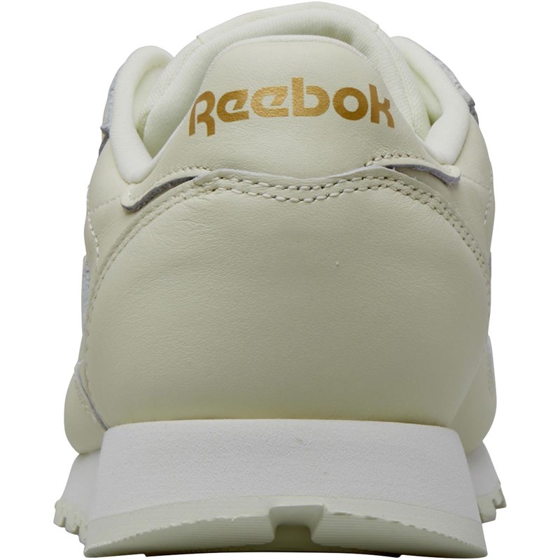 Buy Reebok Classics Womens Leather Spring Crush Trainers Classic White/Chalk/Gold Metallic