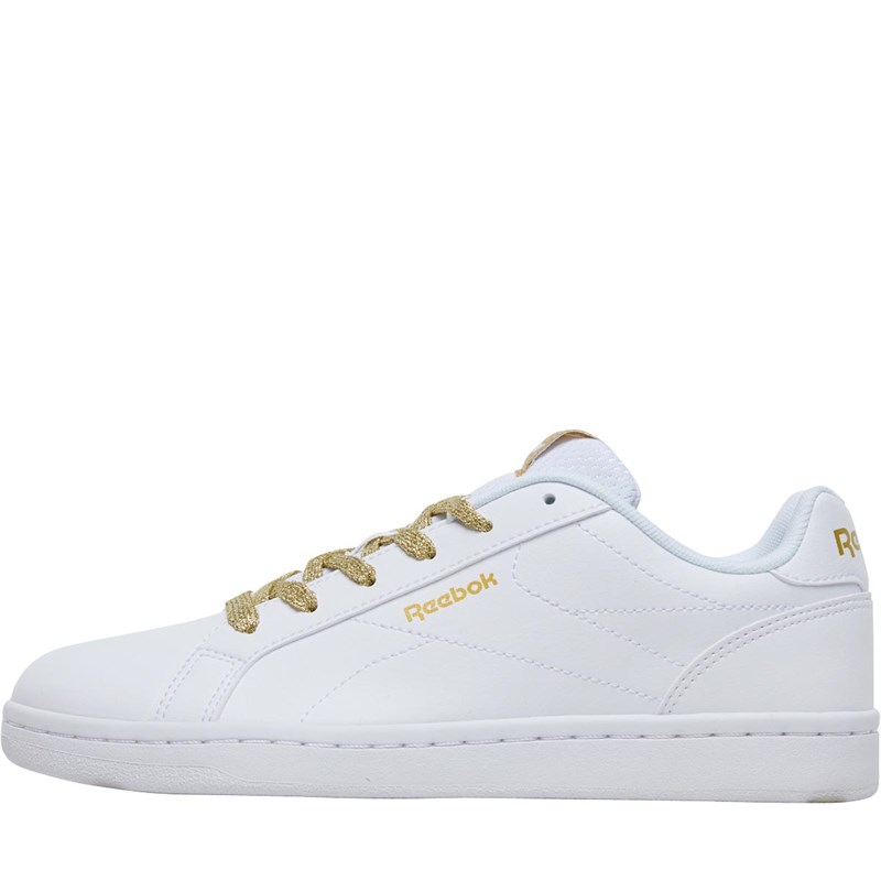 Buy Reebok Classics Womens Royal Complete CLN Trainers White/Gold Metallic
