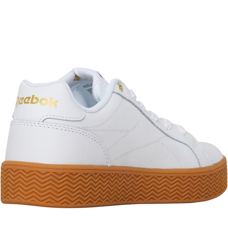 Buy Reebok Classics Womens Royal Complete Clean Trainers White/Gold Metallic/Gum