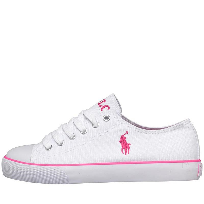 Buy Ralph Lauren Girls Bal Harbour Trainers White/Pink