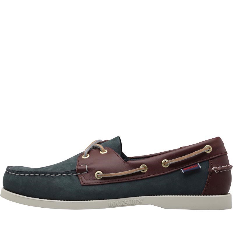Buy Sebago Mens Spinnaker Boat Shoes Blue Navy/Dark Brown