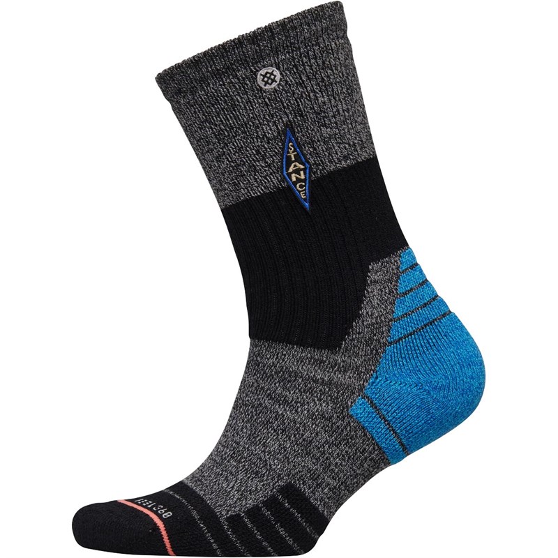 Buy STANCE Womens Klamath Hike Cushioned Outdoor Crew Socks Black/Grey/Aqua