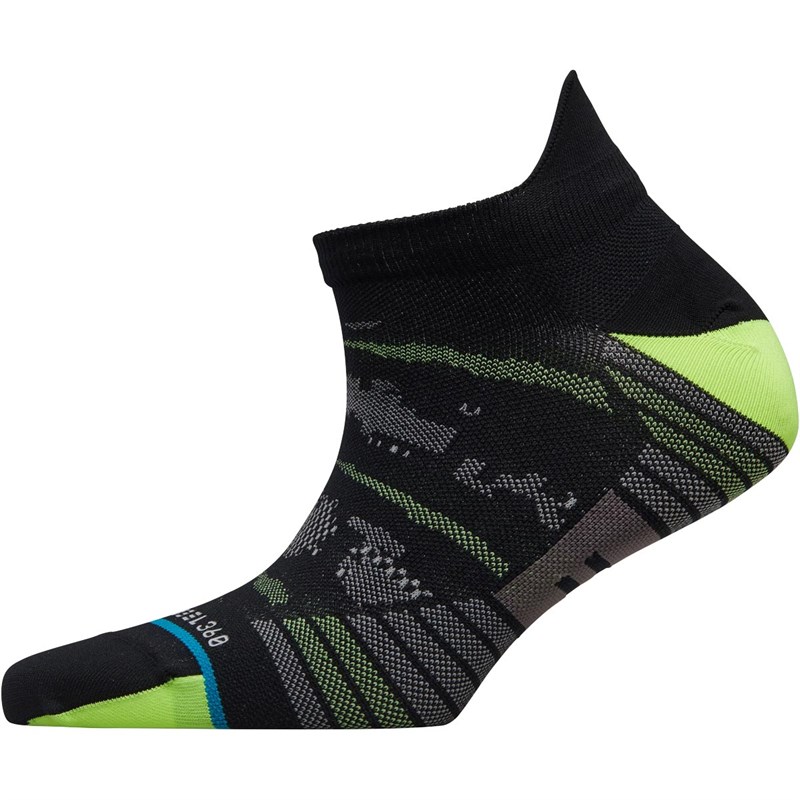 Buy STANCE Mens Night Light Lightweight Running Tab Socks Black/Yellow