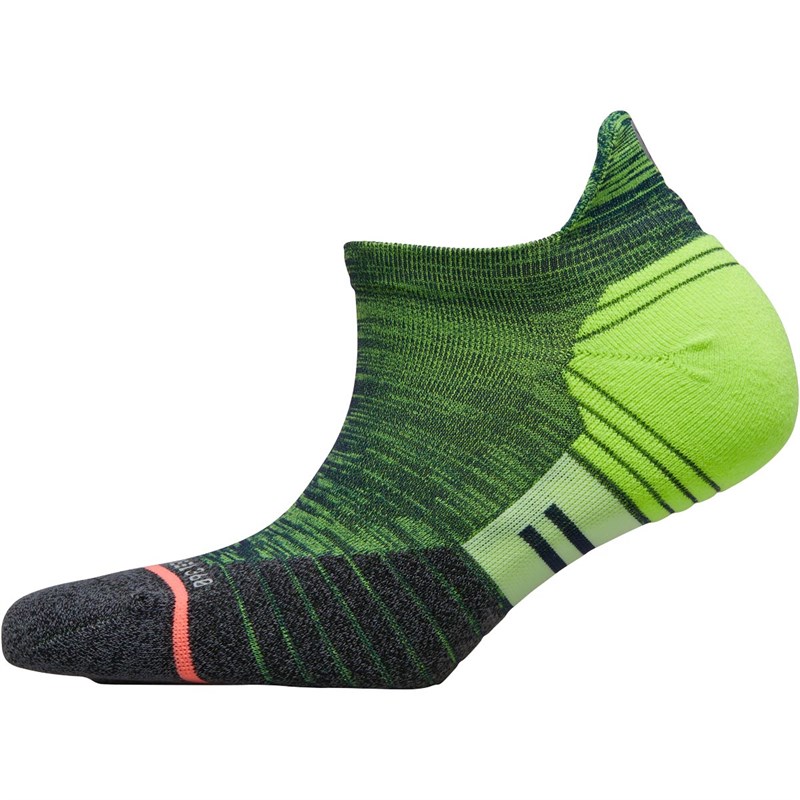 Buy STANCE Womens Distance Cushioned Running Tab Socks Green/Grey/Yellow