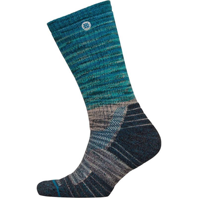 Buy STANCE Mens Glacier Hike Cushioned Outdoor Crew Socks Grey/Teal