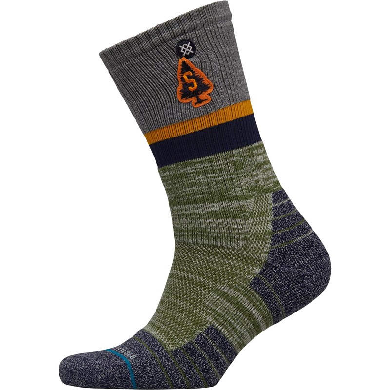 Buy STANCE Mens Willamette Hike Cushioned Outdoor Crew Socks Green/Grey