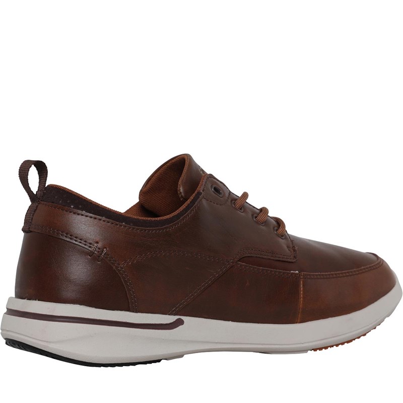 Buy SKECHERS Mens Elent Leven Leather Lace Up Shoes Brown