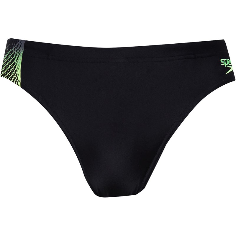 Buy Speedo Mens Placement 7Cm Briefs Black/Green