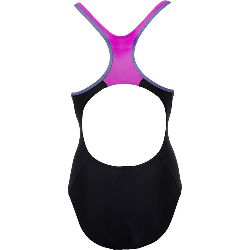 Buy Speedo Womens Fit Laneback Swimsuit Black/Purple