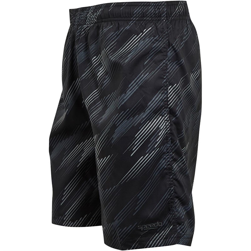 Buy Speedo Mens Sport Allover Print 18 Inch Water Shorts Black/Grey