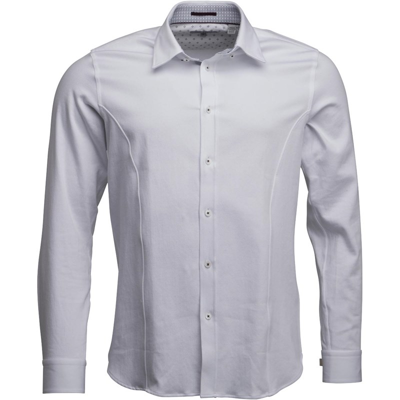Buy Ted Baker Mens Whiplash Long Sleeve Textured Stretch Shirt White