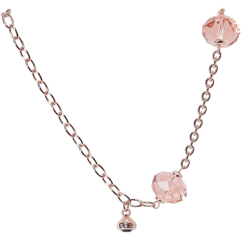 Buy Ted Baker Womens Crystal Bead Long Chain Necklace Pink Rose Gold
