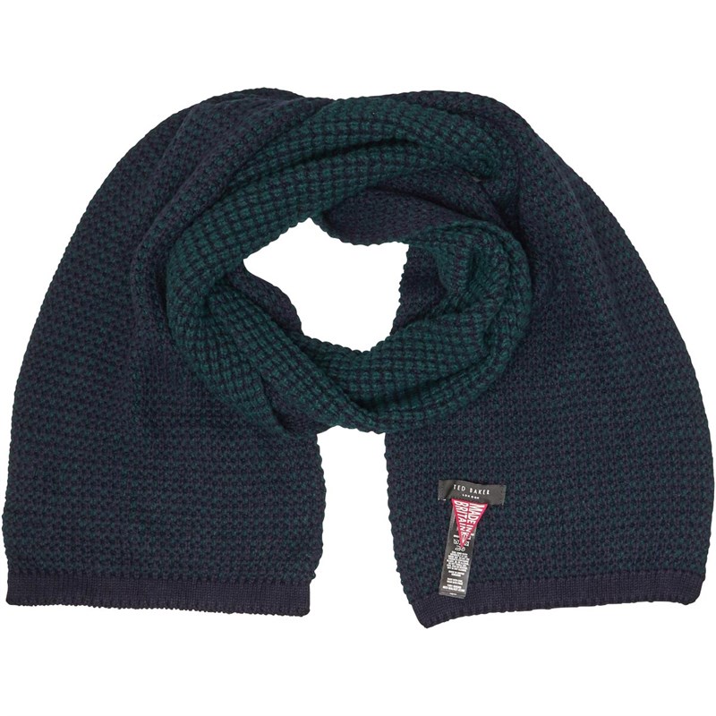 Buy Ted Baker Mens Walnut Plaited Scarf TealBlue