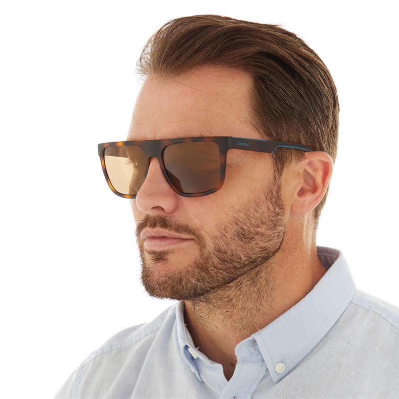Buy Timberland Mens Injected Sunglasses Dark Havana/Brown Polarized
