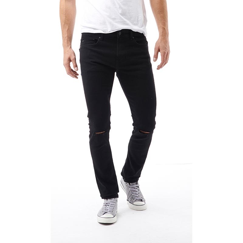 Buy Troy Mens Basic Knee Cut Skinny Jeans Black