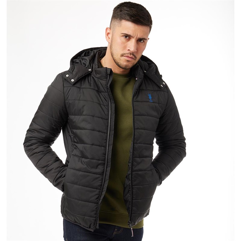 Buy U.S. POLO ASSN. Mens Viking Hooded Puffer Jacket Black