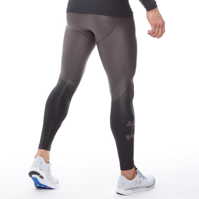 Under Armour Herren HG HeatGear Armour 2.0 Grafik Lauf Leggins Dunkelgrau