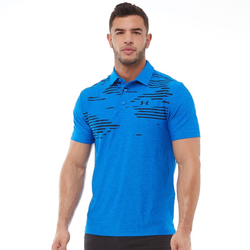 Buy Under Armour Mens HeatGear Playoff Polo Blue Circuit/Blue Circuit