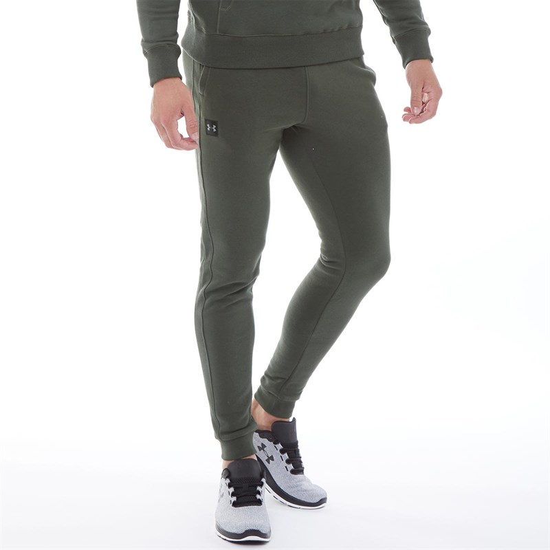 Buy Under Armour Mens Rival Fleece Joggers Khaki Green