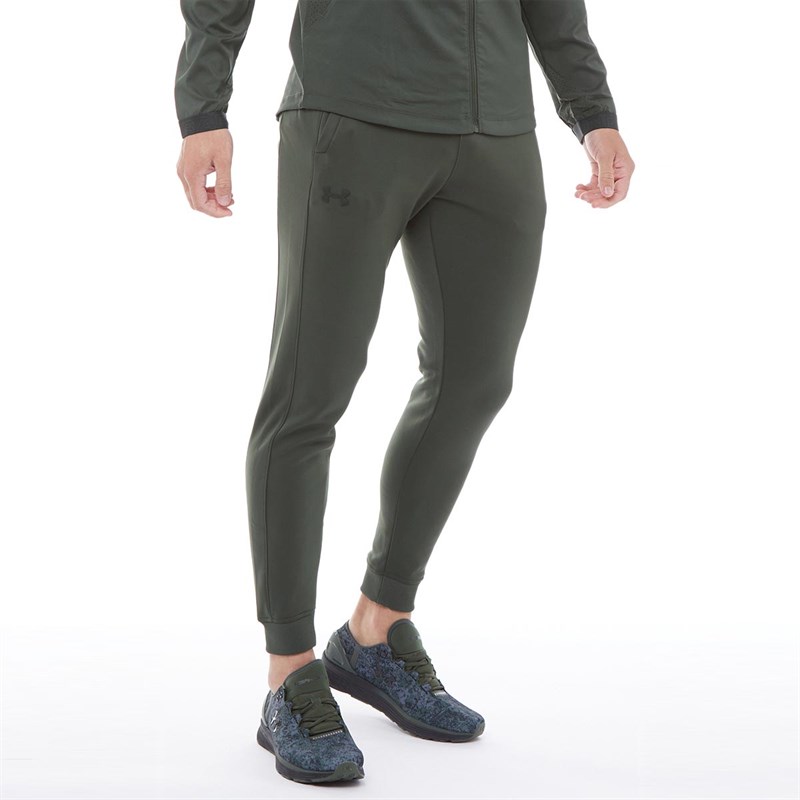 Buy Under Armour Mens Armour Fleece Poly Joggers Khaki Green