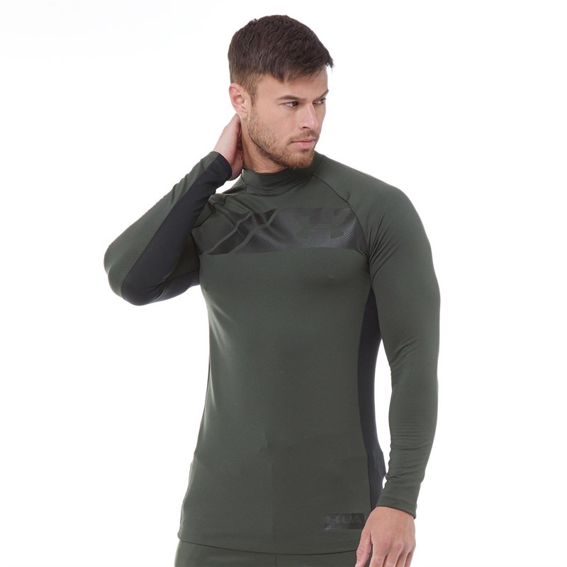 Buy Under Armour Mens CG ColdGear Gametime Mock Neck Top Baroque Green