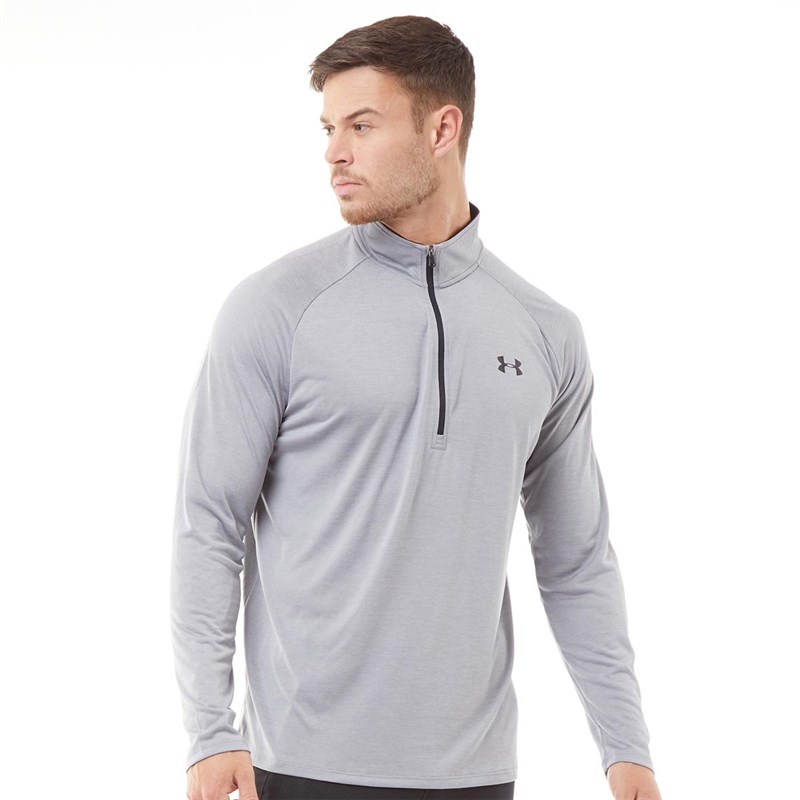 Buy Under Armour Mens Tech 2.0 1/2 Zip Long Sleeve Top Steel/Black